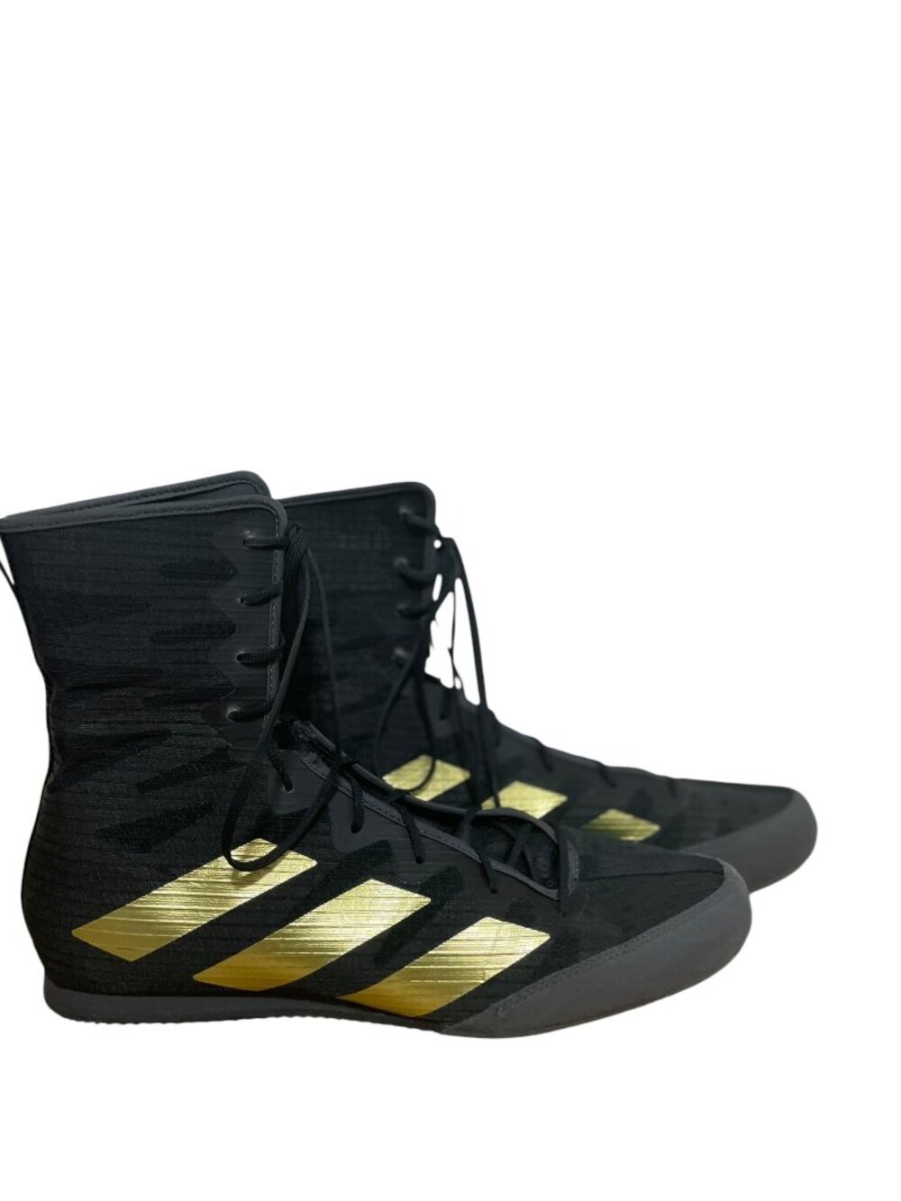 Adidas Box Hog 4 Black Metallic Gold Boxing Shoes Mens Sz 12.5 GZ6116